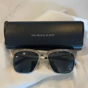 Burberry Beige Havana Silver B4154-Q 3427/87 55-17-140 Sunglasses w/ Case